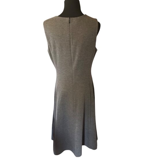 London Style Collection gray sleevless zip dress size 12 - Picture 2 of 7